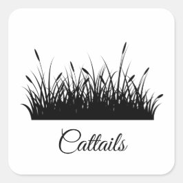 Adesivo Quadrado silhueta preta