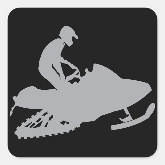 Adesivo Quadrado Silver Cinza Snowmobiler (Frente)