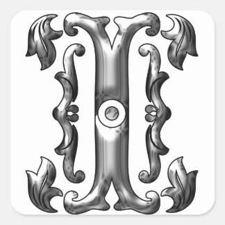 Adesivo Quadrado Silver I - Letra Maiúscula Stick