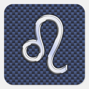 Adesivo Quadrado Silver Leo Zodiac Símbolo Marinho de Impressão d