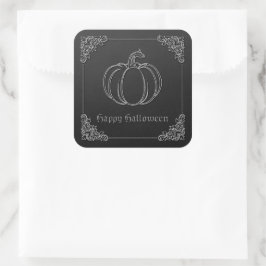 Adesivo Quadrado Silver Pumpkin Halloween