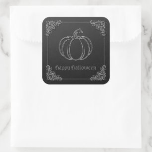 Adesivo Quadrado Silver Pumpkin Halloween