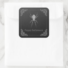 Adesivo Quadrado Silver Spider Halloween