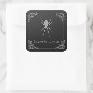 Adesivo Quadrado Silver Spider Halloween