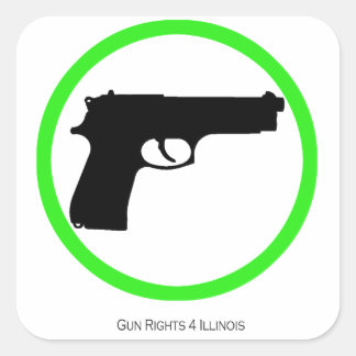 Adesivo Quadrado Sim, Armas! 3" Guns Welcome Sticker.