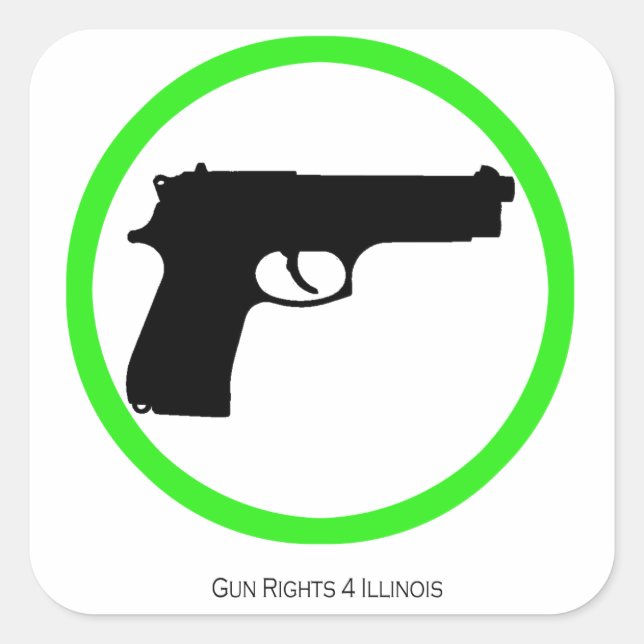 Adesivo Quadrado Sim, Armas! 3" Guns Welcome Sticker. (Frente)