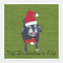 Adesivo Quadrado Sim! É Natal em julho, Papais noeis vomitadores.