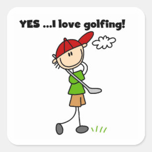 Adesivo Quadrado Sim, eu amo jogar golfe