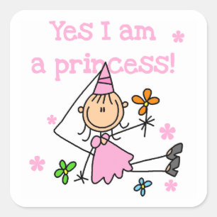 Adesivo Quadrado Sim, eu sou uma Princesa