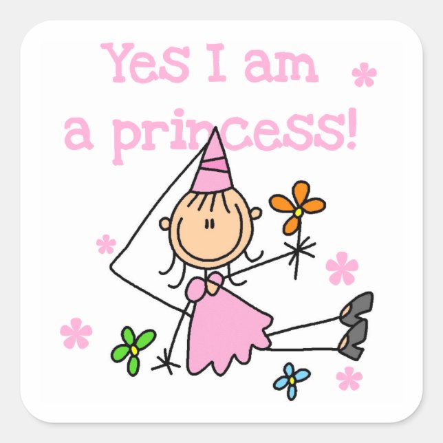 Adesivo Quadrado Sim, eu sou uma Princesa (Frente)