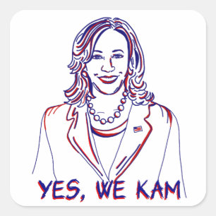 Adesivo Quadrado Sim, Nós Kam! Eleições 2024 em Kamala Harris