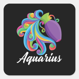 Adesivo Quadrado Símbolo Aquarius Zodiac