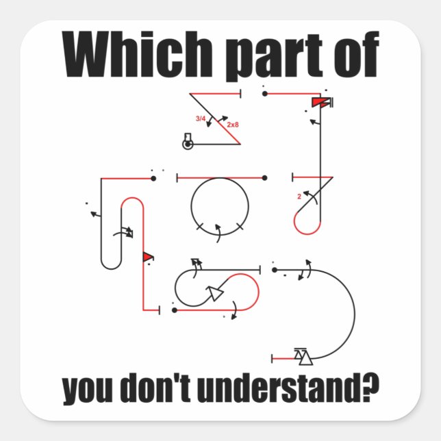Adesivo Quadrado Símbolo Aresti Manobras de Voo Piloto Aerobático (Frente)