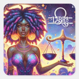 Adesivo Quadrado Símbolo astrológico do horóscopo Libra Zodiac