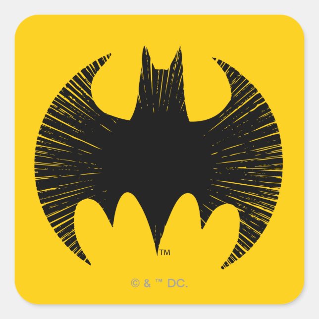 Adesivo Quadrado Símbolo Batman | Logotipo Streak (Frente)