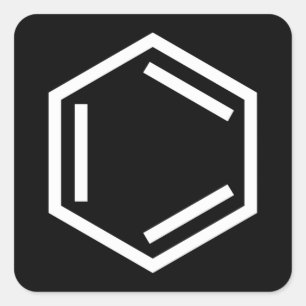 ADESIVO QUADRADO SÍMBOLO BENZENO RING