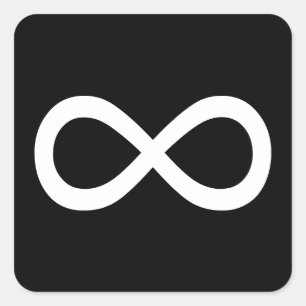 Adesivo Quadrado Símbolo branco da infinidade