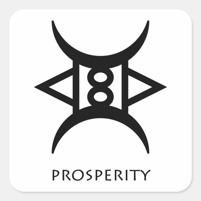 Adesivo Quadrado Símbolo de Adinkra de Boas Vidas - Asetena Pa - St (Frente)