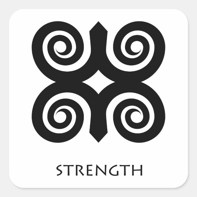 Adesivo Quadrado Símbolo de Adinkra Dwennimmen (força ) Sticker (Frente)