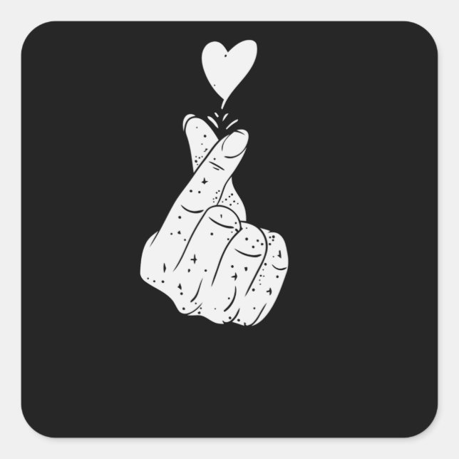 Adesivo Quadrado Símbolo de amor coreano (Frente)