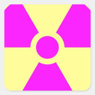 Adesivo Quadrado Símbolo de Aviso de Radiação