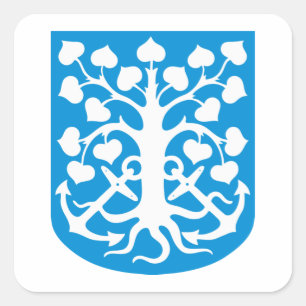 Adesivo Quadrado símbolo de bandeira da cidade de esbjerg