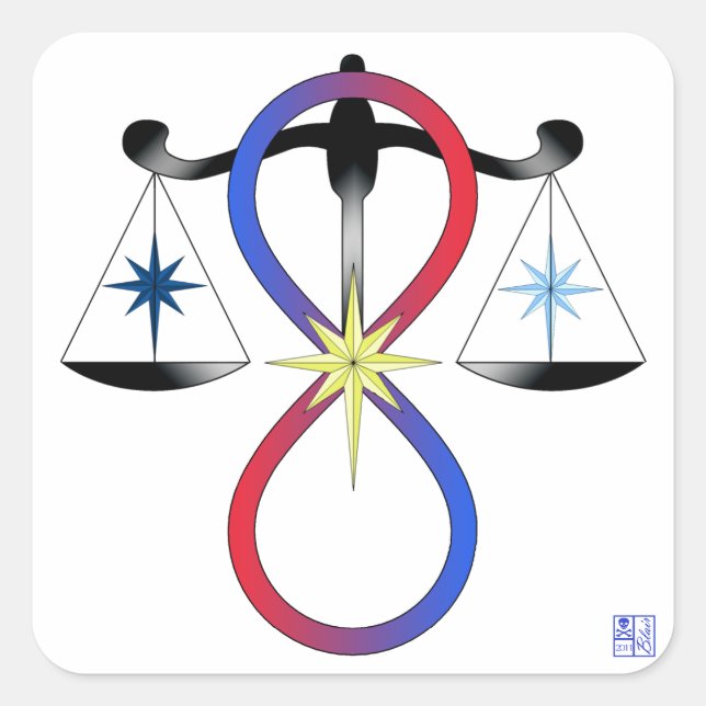 Adesivo Quadrado Símbolo de Deus da Unidade Religiosa Espiritualida (Frente)