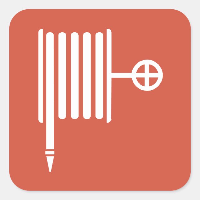 Adesivo Quadrado Símbolo de Dissipador de Fogo e Rosto (Frente)