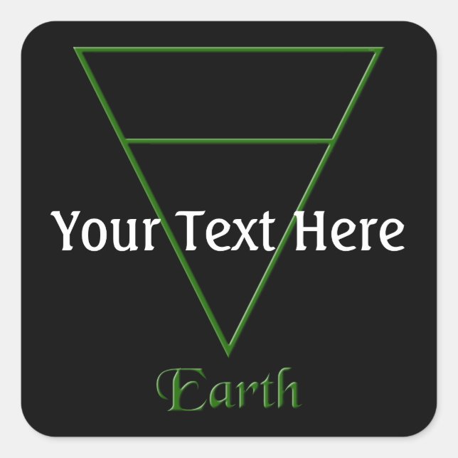 Adesivo Quadrado Símbolo de Elemento Terrestre Pagan Falln (Frente)