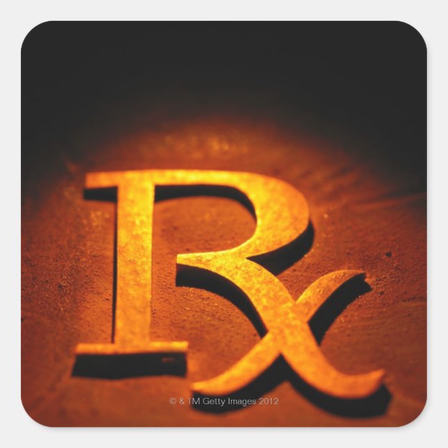 Adesivo Quadrado Símbolo de Farmacologia (Frente)