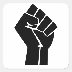 Adesivo Quadrado Símbolo de força alta / preto
