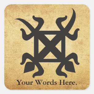 Adesivo Quadrado Símbolo de Funtunfunefu   Adinkra da democracia d