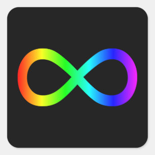 Adesivo Quadrado Símbolo de Infinito Arco-íris
