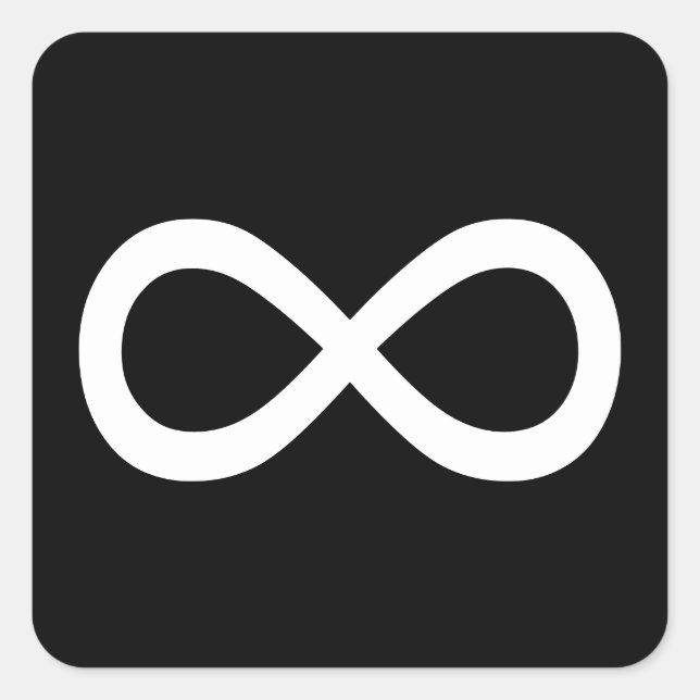 Adesivo Quadrado Símbolo de Infinito Branco (Frente)