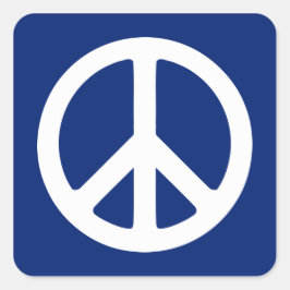 Adesivo Quadrado Símbolo de paz azul e branco