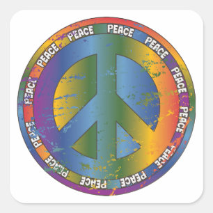 Adesivo Quadrado Símbolo de paz grande