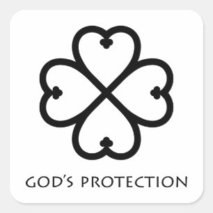 Adesivo Quadrado Símbolo de proteção de Deus (Nyame Dua) Adinkra