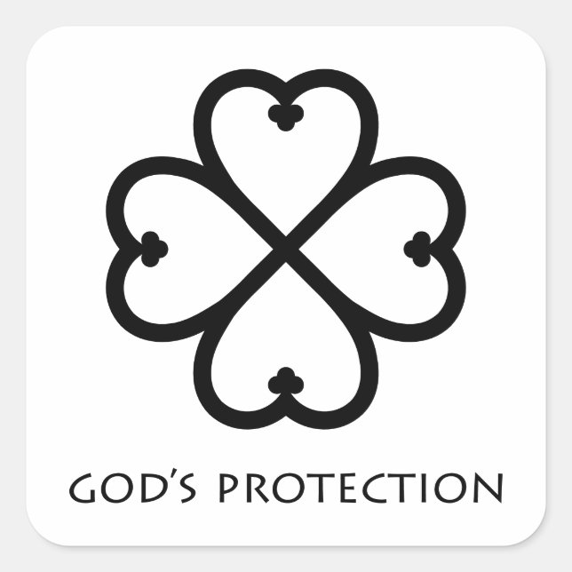 Adesivo Quadrado Símbolo de proteção de Deus (Nyame Dua) Adinkra (Frente)
