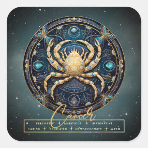 Adesivo Quadrado Símbolo de Sinal de Estrela Dourado Preto - Astrol