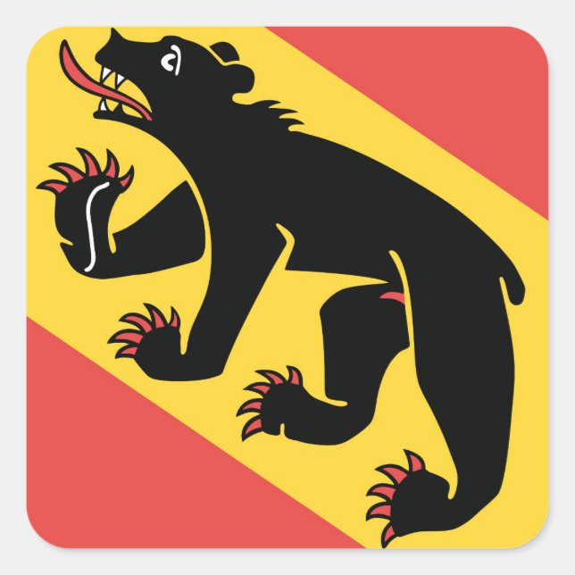 Adesivo Quadrado Símbolo de Suiça do pavilhão de Berna (Frente)