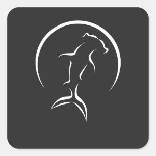 Adesivo Quadrado Símbolo de tubarão-martelo