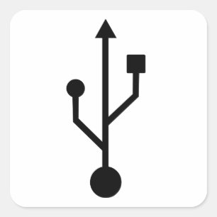 Adesivo Quadrado Símbolo de USB