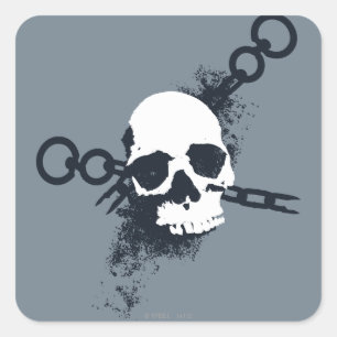 Adesivo Quadrado Símbolo do crânio do necromante