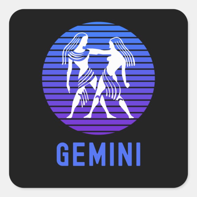 Adesivo Quadrado Símbolo Gemini Zodiac (Frente)