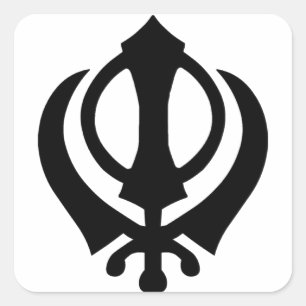 Adesivo Quadrado Símbolo Khanda Sikh