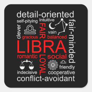Adesivo Quadrado Símbolo Libra Zodiac