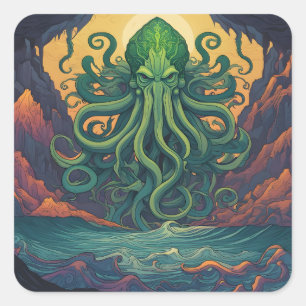Adesivo Quadrado Símbolo Místico Cthulhu