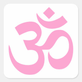 Adesivo Quadrado Símbolo Om Rosa