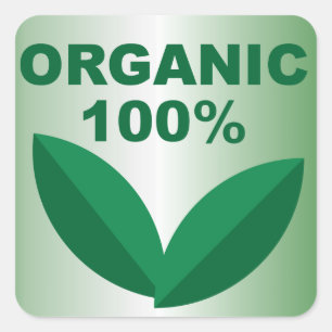 Adesivo Quadrado Símbolo Orgânico Sinal Orgânico Alimento Orgân