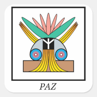 Adesivo Quadrado Símbolo Paz. Símbolo Plejaren para a paz